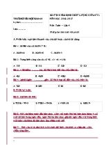 Đề kiểm định chất lượng giữa học kì I Toán lớp 4 - Năm học 2016-2017 - Trường Tiểu học Kim An